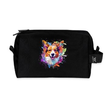 Bunte Pembroke Welsh Corgi Dog Splash Art - Recycelte Kulturtasche - Schwarz - Vorne