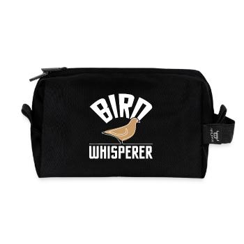Bird Whisperer Logo Abschlag - Recycelte Kulturtasche - Schwarz - Vorne