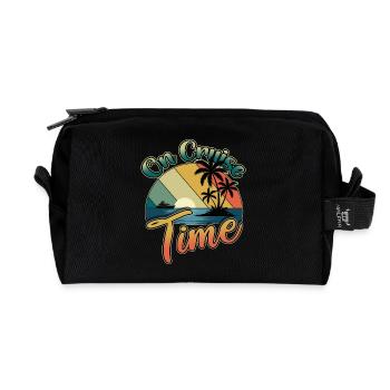 Family Vacation Trip Cruising On Cruise Time - Recycled Toiletry Zip Bag - black - Front