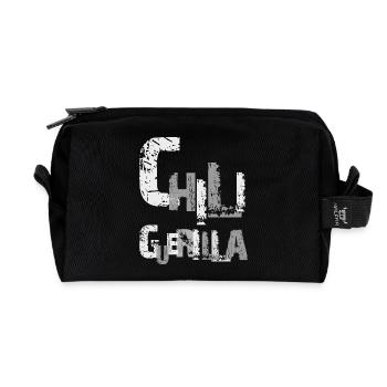 Chili Grunge Typography, Chiliguerilla - Recycelte Kulturtasche - Schwarz - Vorne