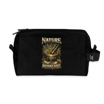 Herbalist Pharmacist Nature Over Nonsense - Recycled Toiletry Zip Bag - black - Front