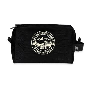 Stay Wild Bring Snacks Pack The Dog Design - Recycled Toiletry Zip Bag - black - Front