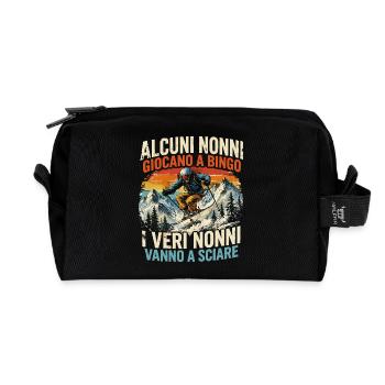 Echte Opas fahren Ski – Retro Wintersport Design - Recycelte Kulturtasche - Schwarz - Vorne