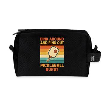Pickleball S’amuse et découvre Un Joueur Drôle - Trousse de toilette en tissu recyclé - noir - Devant