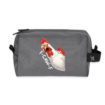 F-Caw-F poulet Humour adulte Coq drôle Fcawf - Trousse de toilette en tissu recyclé - anthracite - Devant