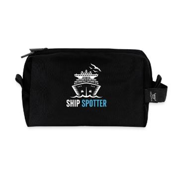 Observation de navires Passion pour les observateurs de navires - Trousse de toilette en tissu recyclé - noir - Devant