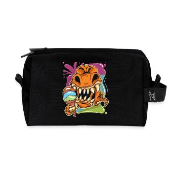 Liebe den T-Rex-Cartoon - Recycelte Kulturtasche - Schwarz - Vorne