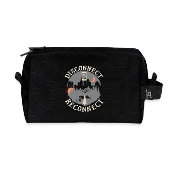 Camper, Wanderer, Pfadfinder, Camping, Wandern, Berge, Wald, - Recycelte Kulturtasche - Schwarz - Vorne