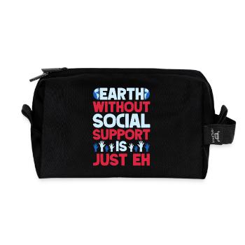 Quota de travailleurs sociaux sans n’est que du travail social - Trousse de toilette en tissu recyclé - noir - Devant