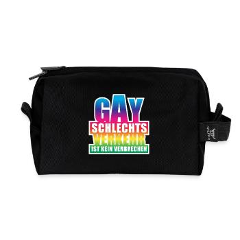 Gay schlechtsverkehr  / Lustiges Wortspiel, Pride - Recycelte Kulturtasche - Schwarz - Vorne
