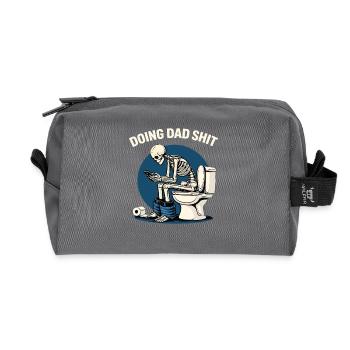Chemise de papa drôle Humour squelette toilettes - Trousse de toilette en tissu recyclé - anthracite - Devant
