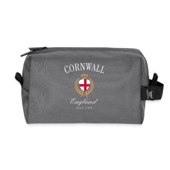 Cornwall England Coat of Arms Crown – Travel Souvenir - Recycled Toiletry Zip Bag - anthracite - Front