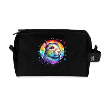 Degu Geschenk - Recycelte Kulturtasche - Schwarz - Vorne