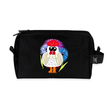 Anniversaire Fête des Mères Poulet Poule Poule Poule - Trousse de toilette en tissu recyclé - noir - Devant