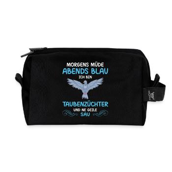 Taubenzüchter Taube Taubenzucht Spruch Brieftaube - Recycelte Kulturtasche - Schwarz - Vorne