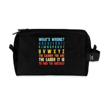 What's Wrong Funny teacher classroom - Recycled Toiletry Zip Bag - black - Front