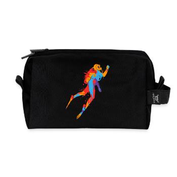 Taucher bunt Tauch Kinder Herren Jungen Tauchen - Recycelte Kulturtasche - Schwarz - Vorne
