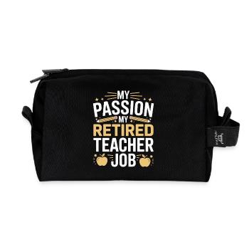 Retired Teacher My Passion My Teaching Profession - Recycelte Kulturtasche - Schwarz - Vorne