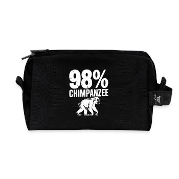 98% Chimpanzee - Recycled Toiletry Zip Bag - black - Front