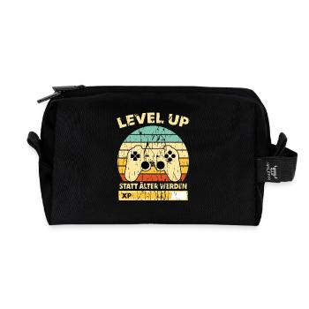 Level Up Retro Controller XP Geburtstag - Recycelte Kulturtasche - Schwarz - Vorne