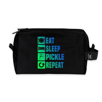 Pickleball Fan Design for Pickleball Player Fans - Recycled Toiletry Zip Bag - black - Front