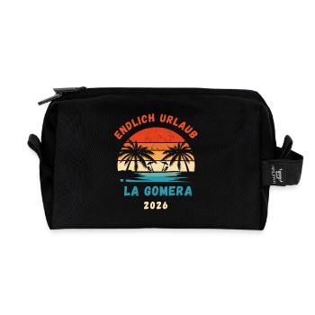 La Gomera Urlaub 2026 Kanaren Reise Outfit - Recycelte Kulturtasche - Schwarz - Vorne