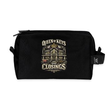Immobilienmakler Makler Queen Of Keys And Closings - Recycelte Kulturtasche - Schwarz - Vorne