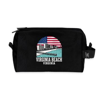 Virginia Beach City Virginia American Flag - Recycelte Kulturtasche - Schwarz - Vorne