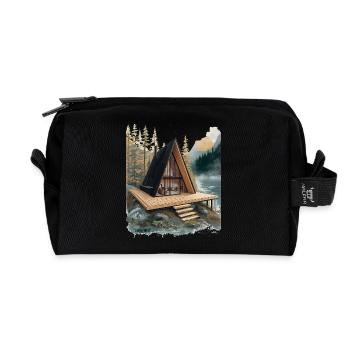 Aframe Lake Retreat - Recycled Toiletry Zip Bag - black - Front