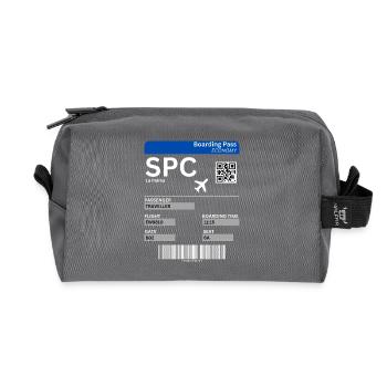 Flight Ticket La Palma Vacation Canary Islands Idea - Recycled Toiletry Zip Bag - anthracite - Front