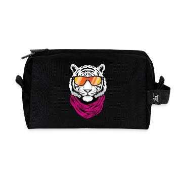 Cooler weißer Tiger Sonnenbrille - Recycelte Kulturtasche - Schwarz - Vorne