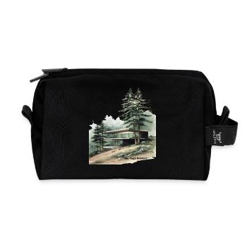 Modern Yoga Retreat Cabin - Recycled Toiletry Zip Bag - black - Front
