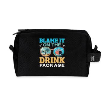 Blame It On The Drink Package Alcohol - Recycled Toiletry Zip Bag - black - Front