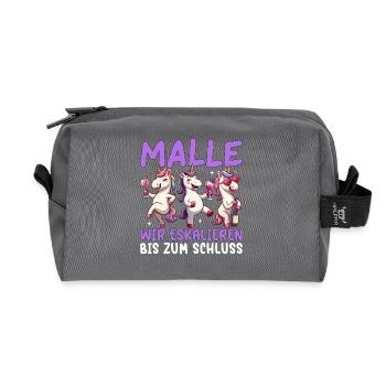 Malle Wir Eskalieren Bis Zum Schluss Einhorn - Recycelte Kulturtasche - Anthrazit - Vorne