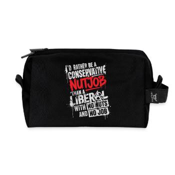 Konservativer vs. liberaler politischer Humor - Recycelte Kulturtasche - Schwarz - Vorne