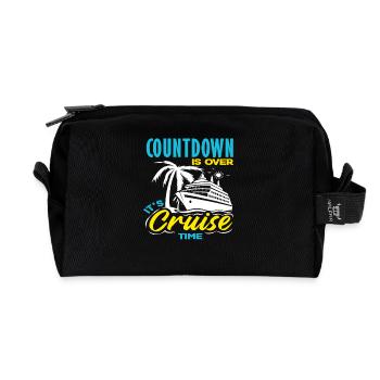 Countdown Is Over Its Cruise Time Holiday - Recycled Toiletry Zip Bag - black - Front