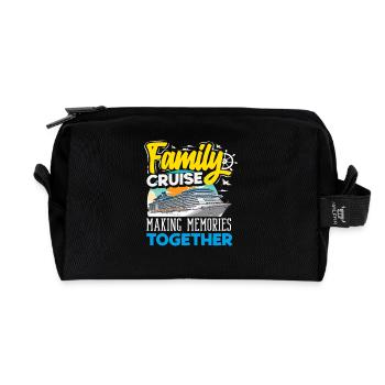 Family Cruise Making Memories Together - Recycled Toiletry Zip Bag - black - Front