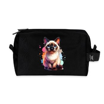 Siamkatze Geschenk - Recycelte Kulturtasche - Schwarz - Vorne
