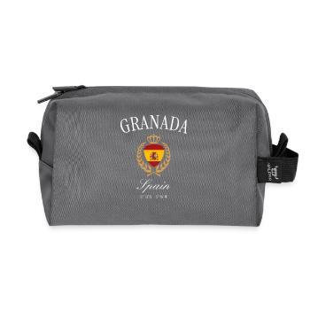 Couronne d’armoiries de Grenade Espagne – Souvenir de voyage - Trousse de toilette en tissu recyclé - anthracite - Devant