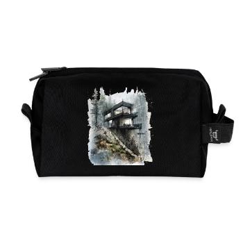 Waldglashütte auf der Klippe - Recycelte Kulturtasche - Schwarz - Vorne