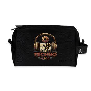Never Too Old For Techno DJ Rave - Recycelte Kulturtasche - Schwarz - Vorne