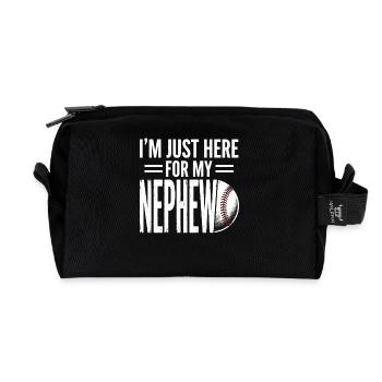 Ich bin nur wegen meines Neffen Baseball hier. - Recycelte Kulturtasche - Schwarz - Vorne