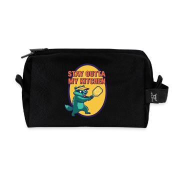 Pickleball Funny Player Stay Outta My Kitchen - Recycled Toiletry Zip Bag - black - Front