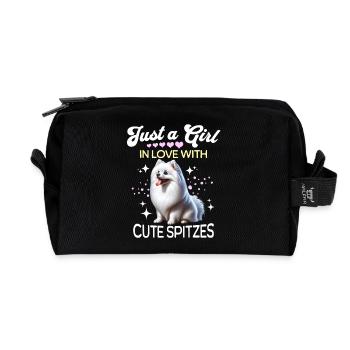 Spitz Zwergspitz Mädchen - Recycelte Kulturtasche - Schwarz - Vorne