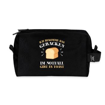 ICH BEKOMME DAS GEBACKEN Lustig Spruch Motivation - Recycelte Kulturtasche - Schwarz - Vorne