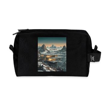 Still No Neighbors Alpine Glass House - Recycled Toiletry Zip Bag - black - Front