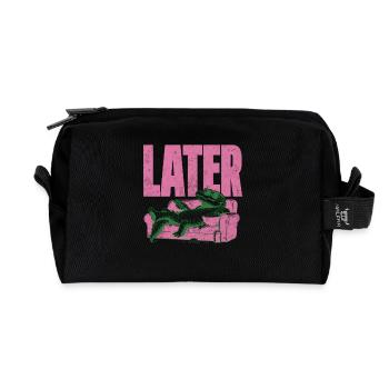 LATER Alligator Lounge - Recycelte Kulturtasche - Schwarz - Vorne