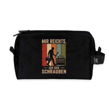 Mir reichts Ich geh schrauben Vintage Schrauber - Recycelte Kulturtasche - Schwarz - Vorne