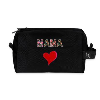 Mama Blumen Design Muttertag Geschenk Liebe - Recycelte Kulturtasche - Schwarz - Vorne