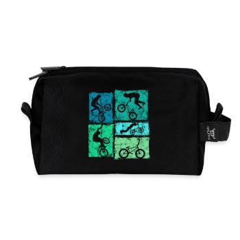 Vintage BMX Retro-Grafik Für Echte Biker - Recycelte Kulturtasche - Schwarz - Vorne